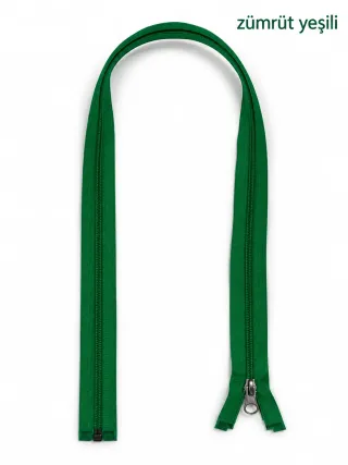 Plastik Mont ve Ceket Fermuarı 80 cm – Başlıklı - Zümrüt Yeşili görsel 1