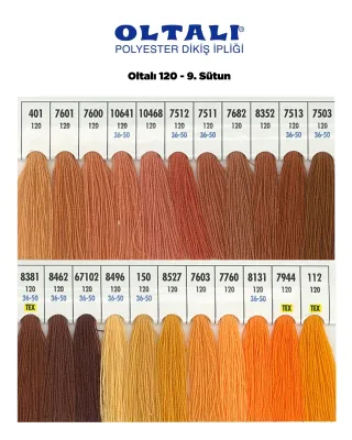 120 Numara Polyester Dikiş İpliği – 9. Sütun Kartela Renkleri 22 Renk görsel 1