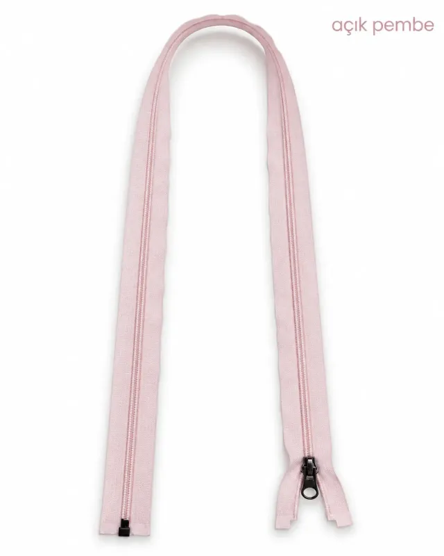 Plastik Mont ve Ceket Fermuarı 80 cm – Başlıklı - Açık Pembe