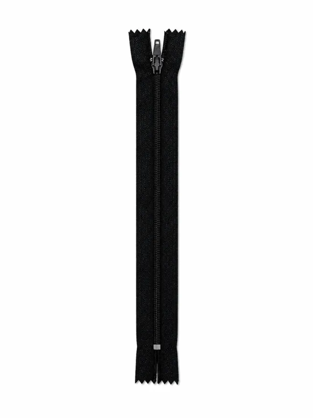 Etek Fermuarı Tip 5 – 18 cm Düz Dikiş Fermuarı - Siyah