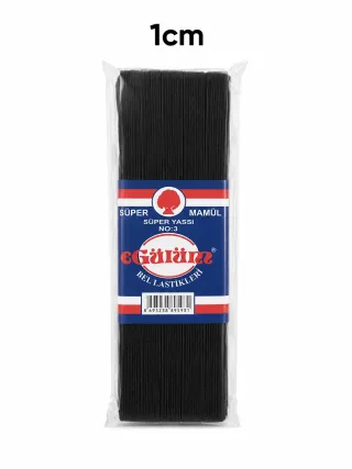 1 cm Paket Lastiği Siyah – Esnek Dokuma Lastik 10 Metre görsel 1