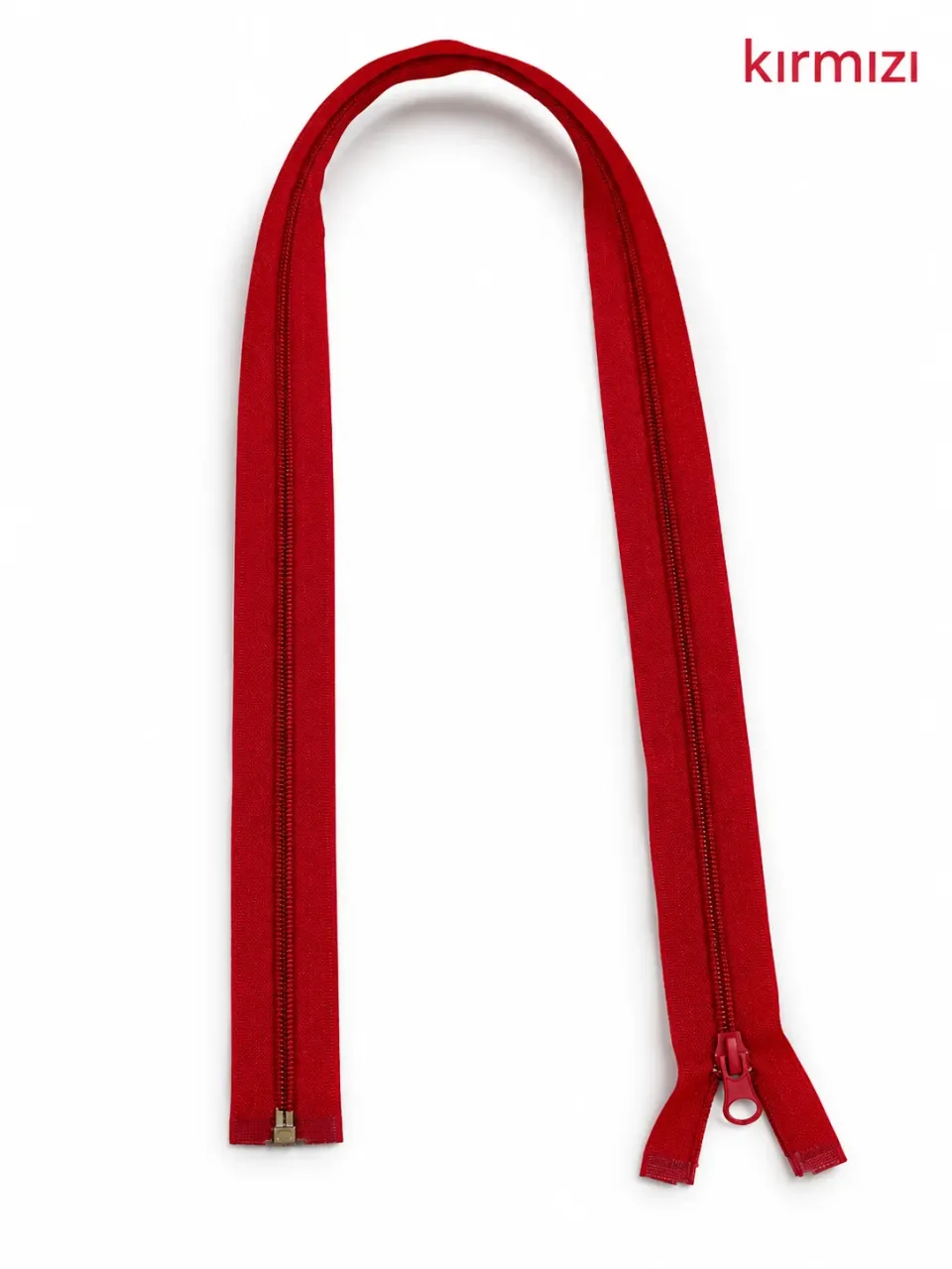 Plastik Mont ve Ceket Fermuarı 80 cm – Başlıklı - Kırmızı