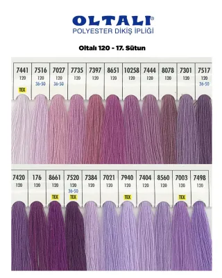 120 Numara Polyester Dikiş İpliği – 17. Sütun Kartela Renkleri 22 Renk görsel 1