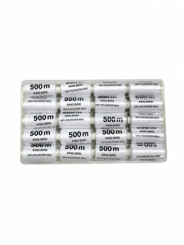 500 Metre 120 No Beyaz Dikiş İpliği Seti – 20 Adet Makine Dikiş İpliği