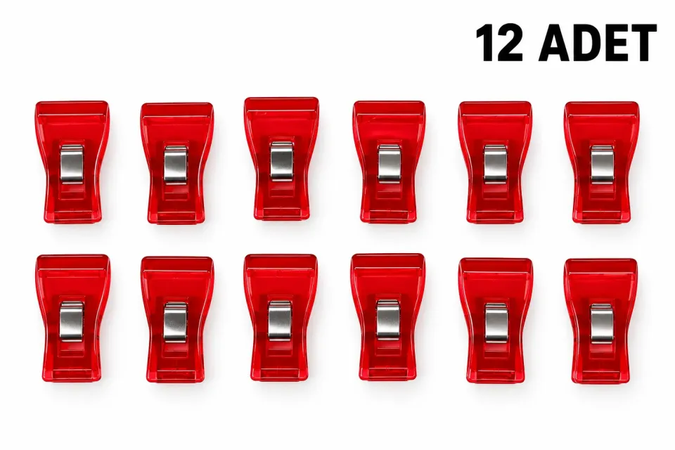 12'li Ölçü Mandalı Kırmızı 3 cm – Dikiş ve Terzi Ölçü Mandalı