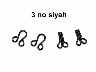 Agraf No:3 15 mm – 75 Adet Metal Kanca ve Göz Dikiş Agrafı - Siyah görsel 1