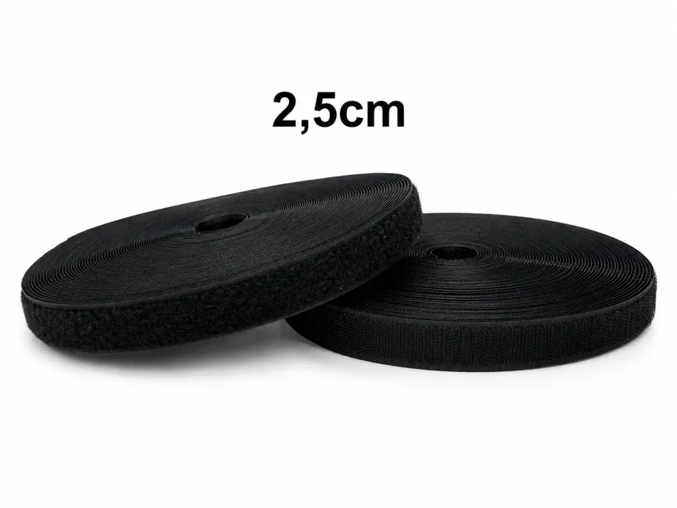 2,5 cm Cırt Bant 1 Metre – Dikişlik Cırt Cırt Bant - Siyah