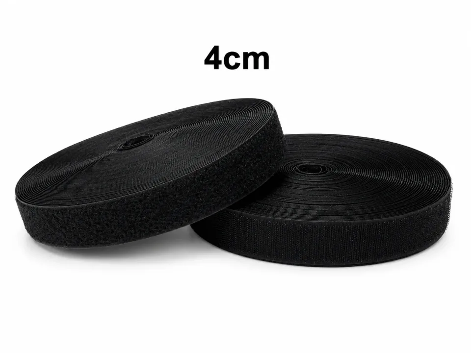 4 cm Cırt Bant 1 Metre – Dikişlik Güçlü Tutuşlu Cırt Cırt Bant - Siyah