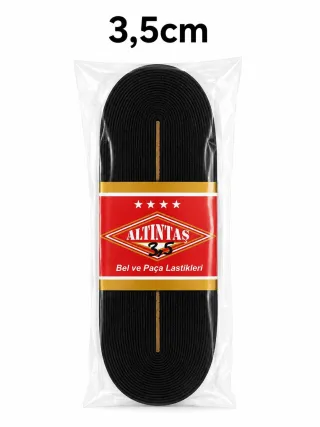 3,5 cm Paket Lastiği Siyah – Esnek Dokuma Lastik 10 Metre görsel 1