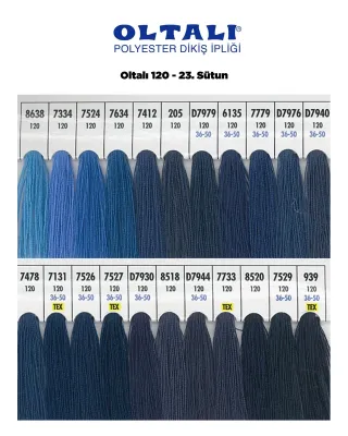 120 Numara Polyester Dikiş İpliği – 23. Sütun Kartela Renkleri 22 Renk görsel 1