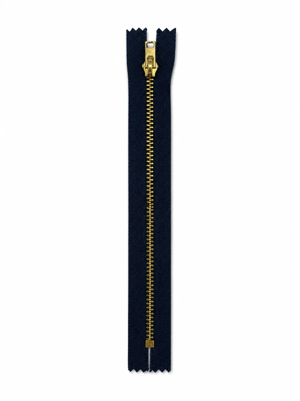 Kot Fermuarı 18 cm – Dayanıklı Metal Dişli Jean ve Pantolon Fermuarı - Gold Dişli Lacivert