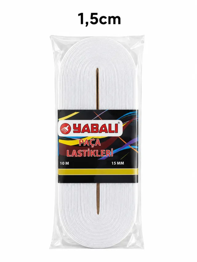 1,5 cm Paket Lastiği Beyaz – Esnek Dokuma Lastik 10 Metre