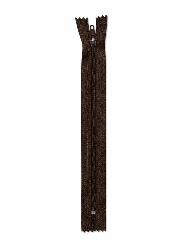 Etek Fermuarı Tip 5 – 18 cm Düz Dikiş Fermuarı - Kahverengi