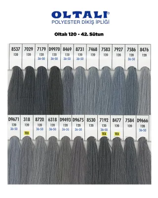 120 Numara Polyester Dikiş İpliği – 42 Sütun Kartela Renkleri 22 Renk görsel 1