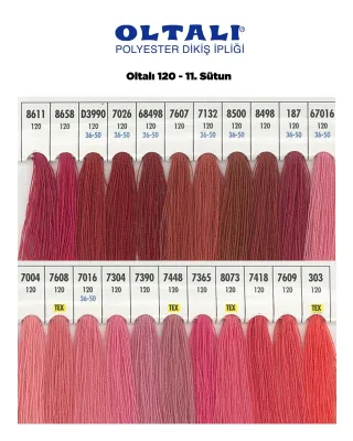 120 Numara Polyester Dikiş İpliği – 11. Sütun Kartela Renkleri 22 Renk görsel 1