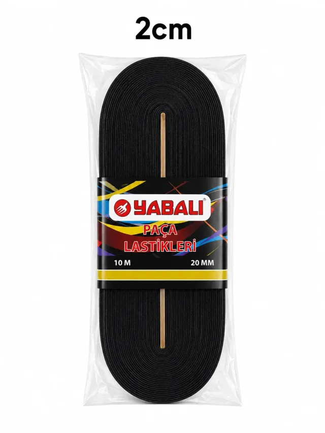 2 cm Paket Lastiği Siyah – Esnek Dokuma Lastik 10 Metre