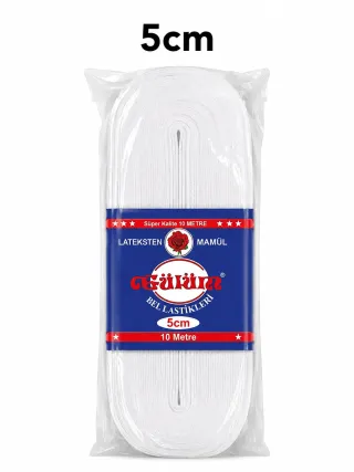 5 cm Paket Lastiği Beyaz – Esnek Dokuma Lastik 10 Metre görsel 1