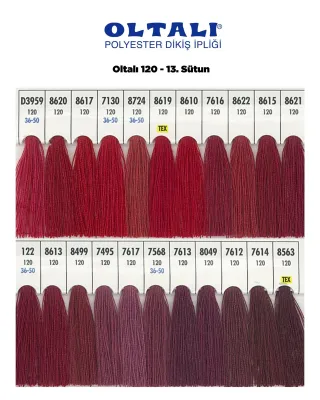 120 Numara Polyester Dikiş İpliği – 13. Sütun Kartela Renkleri 22 Renk görsel 1
