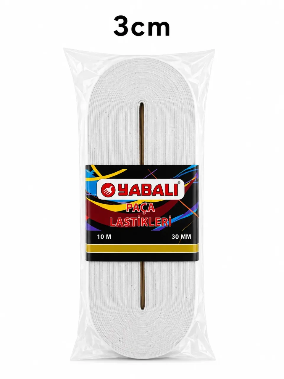 3 cm Paket Lastiği Beyaz – Esnek Dokuma Lastik 10 Metre