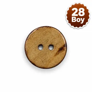 Ahşap Coconut Düğme 28 Boy 17 mm – 100'lü Paket görsel 3