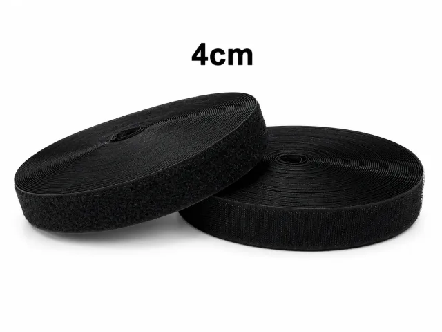 4 cm Cırt Bant 1 Metre – Dikişlik Güçlü Tutuşlu Cırt Cırt Bant - Siyah