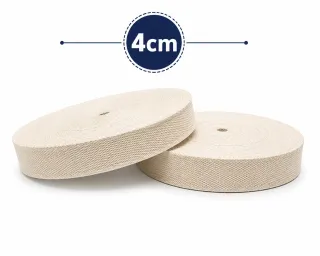 4 cm Ham Pamuk Kolon – Doğal Dokuma Pamuk Kolon Şerit - 1 Metre görsel 1