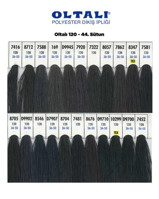 120 Numara Polyester Dikiş İpliği – 44 Sütun Kartela Renkleri 22 Renk görsel 1