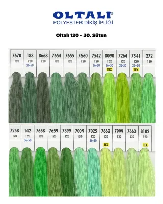 120 Numara Polyester Dikiş İpliği – 30. Sütun Kartela Renkleri 22 Renk görsel 1