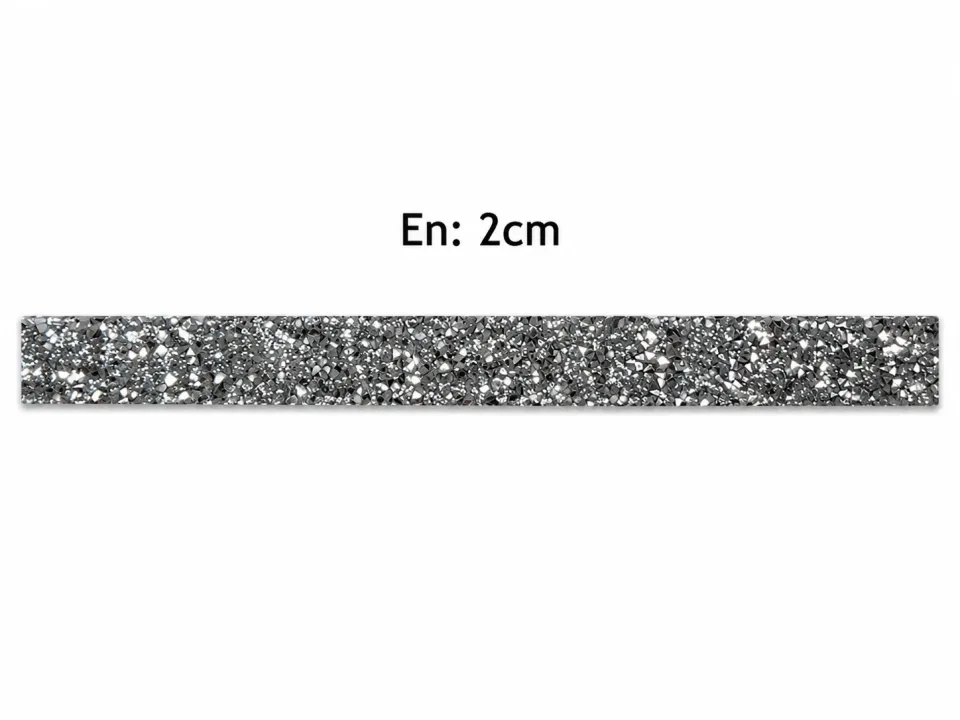 Taşlı Şerit Gümüş 2 cm – 1 Metre Dekoratif Taş Şerit