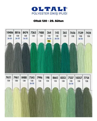 120 Numara Polyester Dikiş İpliği – 29. Sütun Kartela Renkleri 22 Renk görsel 1