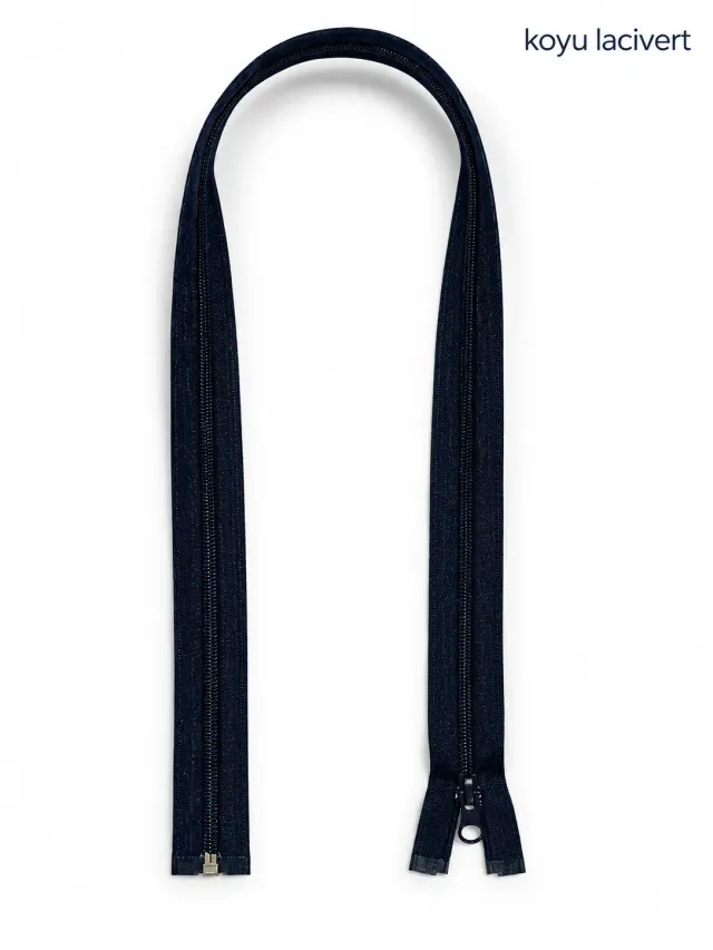 Plastik Mont ve Ceket Fermuarı 80 cm – Başlıklı - Koyu Lacivert