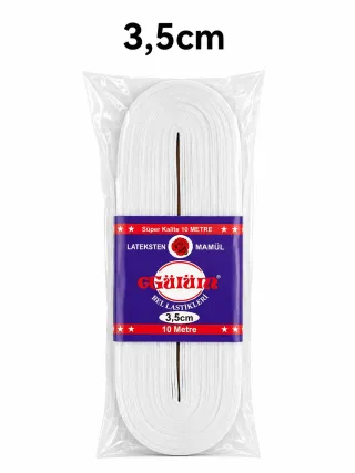 3,5 cm Paket Lastiği Beyaz – Esnek Dokuma Lastik 10 Metre görsel 1