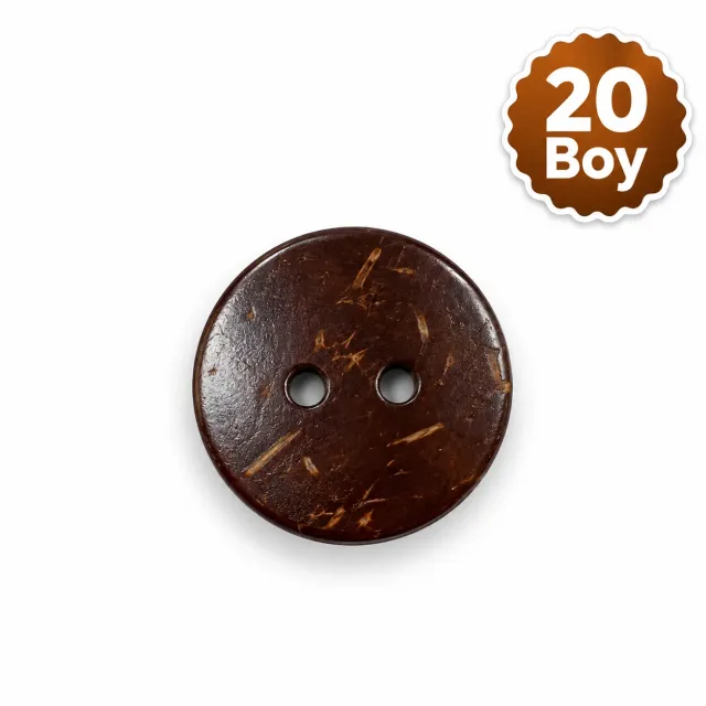 Ahşap Coconut Düğme 20 Boy 13 mm – 100'lü Paket
