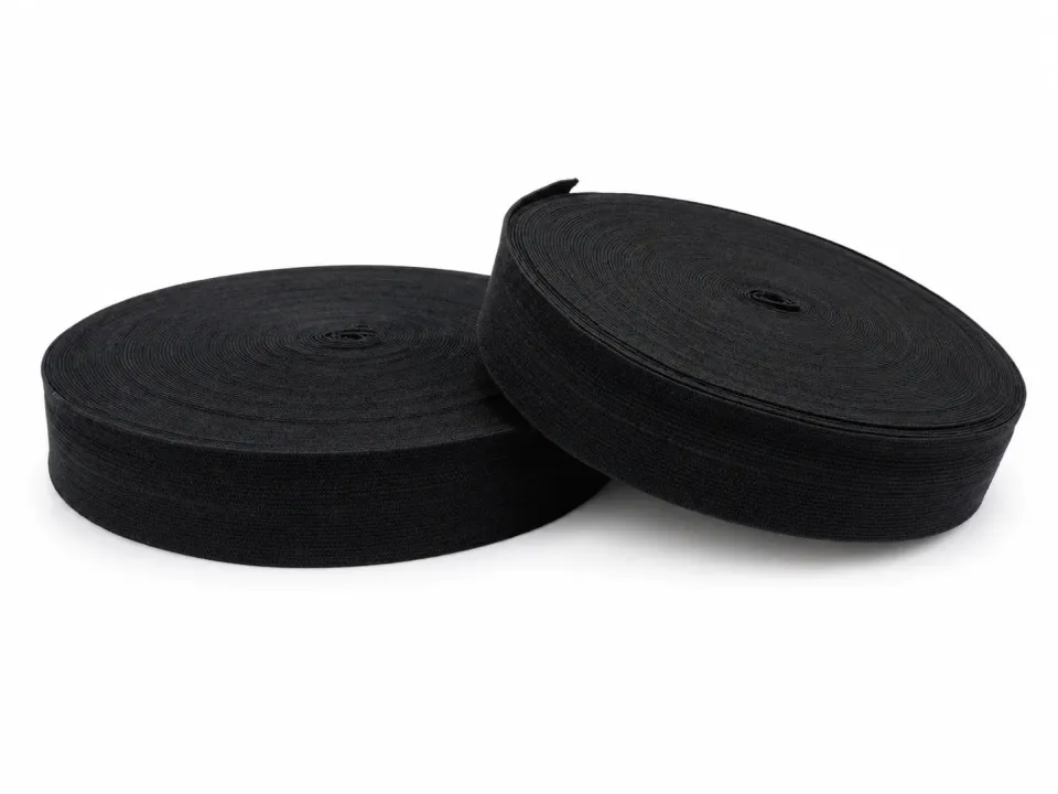 5 cm Pamuk Kolon Siyah – Dayanıklı Pamuk Dokuma Kolon Şerit - 1 Metre