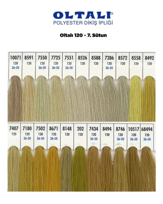 120 Numara Polyester Dikiş İpliği – 7. Sütun Kartela Renkleri 22 Renk görsel 1