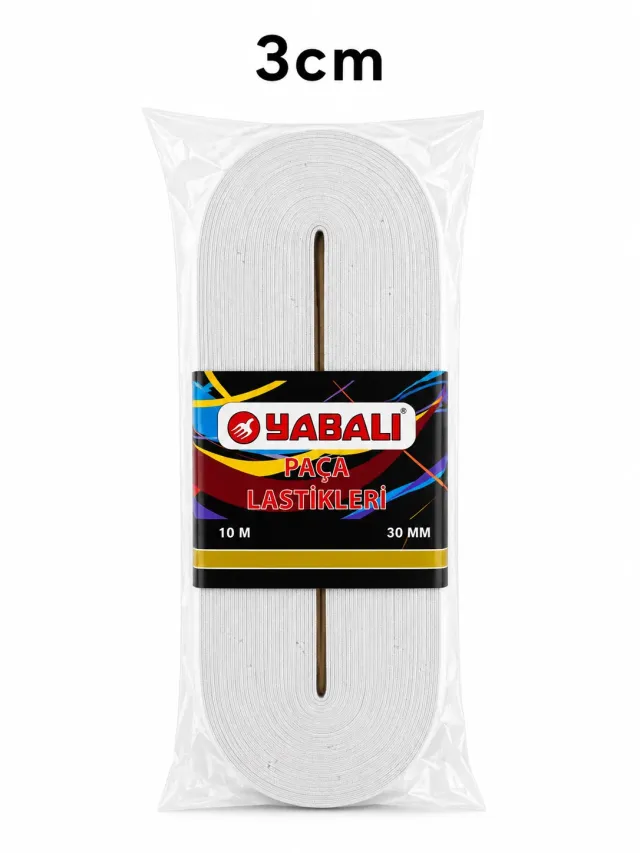 3 cm Paket Lastiği Beyaz – Esnek Dokuma Lastik 10 Metre