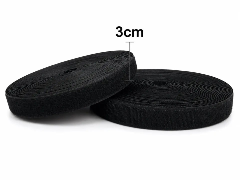 3 cm Cırt Bant 1 Metre – Dikişlik Cırt Cırt Bant Güçlü Tutuş - Siyah