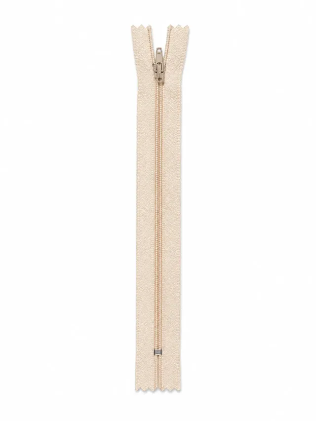 Etek Fermuarı Tip 5 – 18 cm Düz Dikiş Fermuarı - Krem