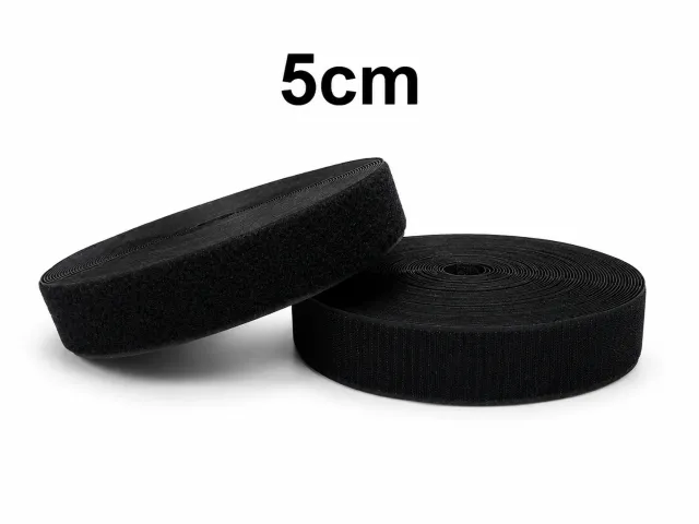 5 cm Cırt Bant 1 Metre – Dikişlik Güçlü Tutuşlu Cırt Cırt Bant - Siyah