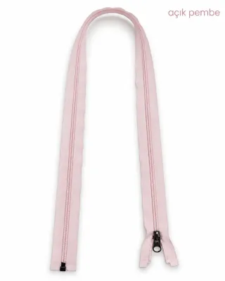 Plastik Mont ve Ceket Fermuarı 80 cm – Başlıklı - Açık Pembe görsel 1