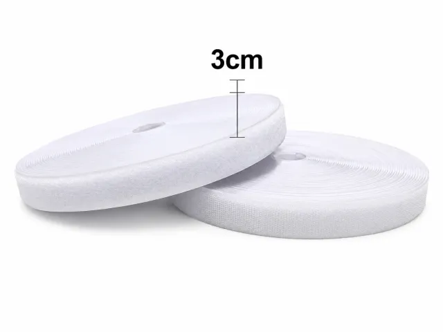 3 cm Cırt Bant 1 Metre – Dikişlik Cırt Cırt Bant Güçlü Tutuş - Beyaz