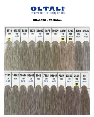 120 Numara Polyester Dikiş İpliği – 37. Sütun Kartela Renkleri 22 Renk görsel 1