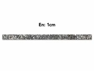 Taşlı Şerit Gümüş 1 cm – 1 Metre Dekoratif Taş Şerit görsel 1