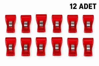 12'li Ölçü Mandalı Kırmızı 3 cm – Dikiş ve Terzi Ölçü Mandalı görsel 1