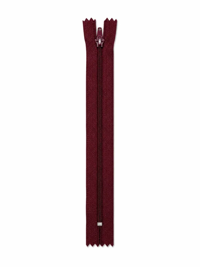 Etek Fermuarı Tip 5 – 18 cm Düz Dikiş Fermuarı - Bordo