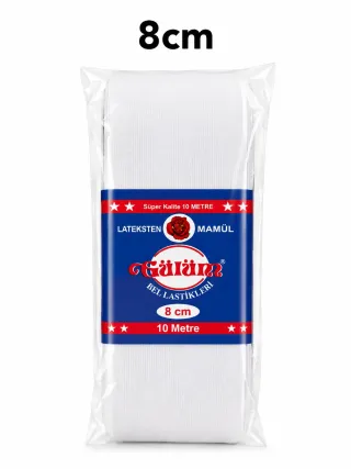 8 cm Paket Lastiği Beyaz – Esnek Dokuma Lastik 10 Metre görsel 1