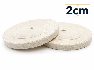 2 cm Ham Pamuk Kolon – Doğal Dokuma Pamuk Kolon Şerit - 1 Metre görsel 1