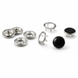 100'lü 10,5 mm Sedefli Klikıt Çıtçıt – Dekoratif ve Dayanıklı Metal Çıt Çıt - Siyah görsel 1