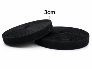 3 cm Cırt Bant 1 Metre – Dikişlik Cırt Cırt Bant Güçlü Tutuş - Siyah görsel 1