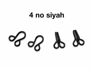 Agraf No:4 18 mm – 50 Adet Metal Kanca ve Göz Dikiş Agrafı - Siyah görsel 1